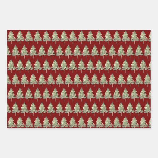 Weihnachtsbaumpapier Geschenkpapier Set (Vorderseite)