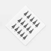 Weihnachtsbaumpapier Napkins, Schwarz & Weiß Serviette (Ecke)