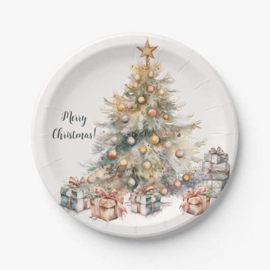 Weihnachtsbaumpapier-Teller Pappteller (Vorderseite)