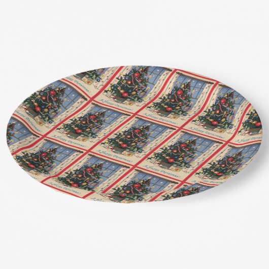 Weihnachtsbaumpapier-Teller Pappteller (Schrägansicht)