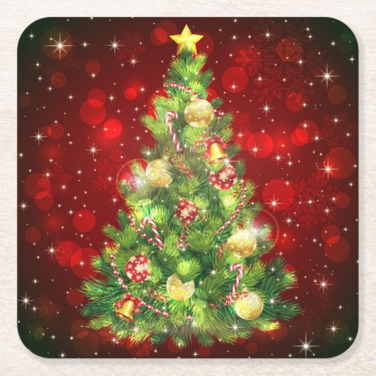 Weihnachtsbaumpapier-Untersetzer Rechteckiger Pappuntersetzer (Vorderseite)