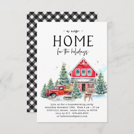 WeihnachtsbaumParty Einladung (Vorne/Hinten)