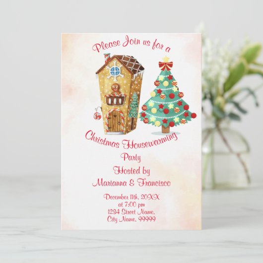 WeihnachtsbaumParty Einladung (Stehend Vorderseite)