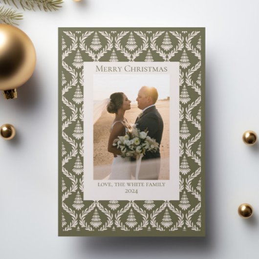 Weihnachtsbaumpattern Weihnachtskarte mit Foto Dankeskarte