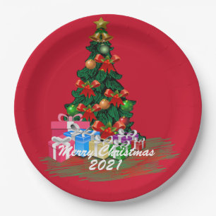 Weihnachtsbaumplatte Pappteller