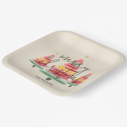 Weihnachtsbaumplatz Pappteller (Gewinkelt)