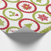 Weihnachtsbaumpoinsettia Schneeflocken Muster Geschenkpapier (Ecke)