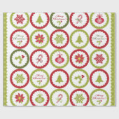 Weihnachtsbaumpoinsettia Schneeflocken Muster Geschenkpapier (Flach)