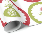 Weihnachtsbaumpoinsettia Schneeflocken Muster Geschenkpapier (Rolleneckpunkt)
