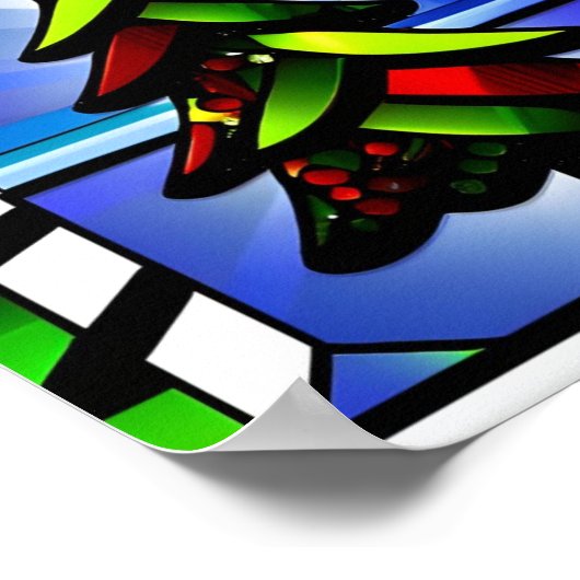 Weihnachtsbaumposter aus Glas Poster (Ecke)