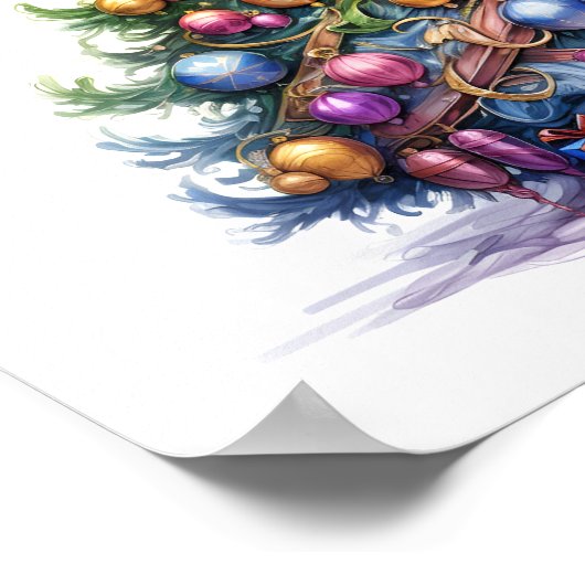 Weihnachtsbaumposter Poster (Ecke)