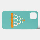 Weihnachtsbaumpyramide aus Weihnachtsschneemännern Case-Mate iPhone Hülle (Rückseite (Horizontal))