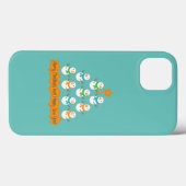 Weihnachtsbaumpyramide aus Weihnachtsschneemännern Case-Mate iPhone Hülle (Rückseite (Horizontal))