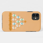 Weihnachtsbaumpyramide aus Weihnachtsschneemännern Case-Mate iPhone Hülle (Rückseite (Horizontal))