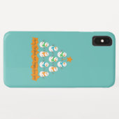 Weihnachtsbaumpyramide aus Weihnachtsschneemännern Case-Mate iPhone Hülle (Rückseite (Horizontal))