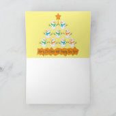 Weihnachtsbaumpyramide aus Weihnachtsschneemännern Dankeskarte (Innenseite)