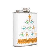 Weihnachtsbaumpyramide aus Weihnachtsschneemännern Flachmann (Rechts)
