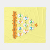 Weihnachtsbaumpyramide aus Weihnachtsschneemännern Fleecedecke (Vorderseite (Horizontal))