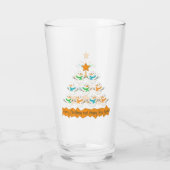 Weihnachtsbaumpyramide aus Weihnachtsschneemännern Glas (Rückseite)