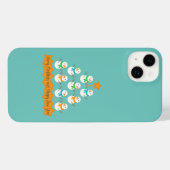 Weihnachtsbaumpyramide aus Weihnachtsschneemännern iPhone Hülle (Rückseite (Horizontal))