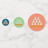 Weihnachtsbaumpyramide aus Weihnachtsschneemännern Konfetti (Rückseiten)