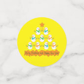 Weihnachtsbaumpyramide aus Weihnachtsschneemännern Konfetti (Klein Vorderseite)