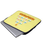 Weihnachtsbaumpyramide aus Weihnachtsschneemännern Laptopschutzhülle (Vorne Knopf)
