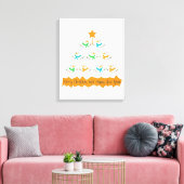 Weihnachtsbaumpyramide aus Weihnachtsschneemännern Leinwanddruck (Insitu (Wohnzimmer))