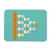 Weihnachtsbaumpyramide aus Weihnachtsschneemännern Magnet (Horizontal)