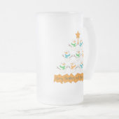 Weihnachtsbaumpyramide aus Weihnachtsschneemännern Mattglas Bierglas (VorderseiteRechts)