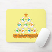 Weihnachtsbaumpyramide aus Weihnachtsschneemännern Mousepad (Mit Mouse)