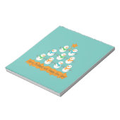 Weihnachtsbaumpyramide aus Weihnachtsschneemännern Notizblock (Rotiert)