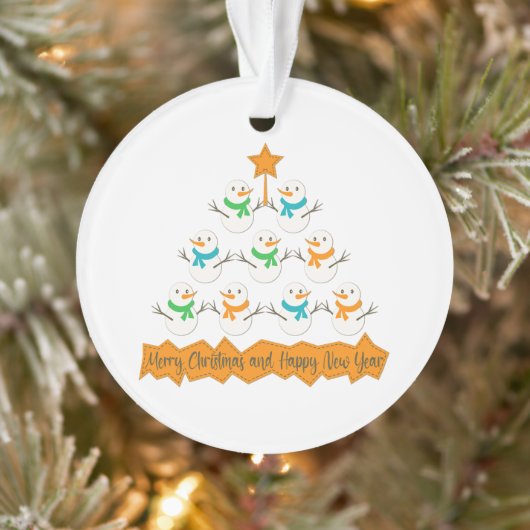 Weihnachtsbaumpyramide aus Weihnachtsschneemännern Ornament (Baum)