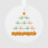 Weihnachtsbaumpyramide aus Weihnachtsschneemännern Ornament (Rückseite)
