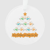 Weihnachtsbaumpyramide aus Weihnachtsschneemännern Ornament (Vorderseite)