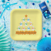 Weihnachtsbaumpyramide aus Weihnachtsschneemännern Pappteller (Party)