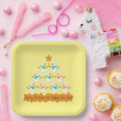 Weihnachtsbaumpyramide aus Weihnachtsschneemännern Pappteller (Party)