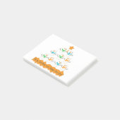 Weihnachtsbaumpyramide aus Weihnachtsschneemännern Post-it Klebezettel (angewinkelt)