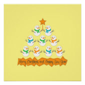 Weihnachtsbaumpyramide aus Weihnachtsschneemännern Poster (Vorderseite)