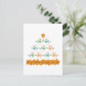 Weihnachtsbaumpyramide aus Weihnachtsschneemännern Postkarte (Stehend Vorderseite)