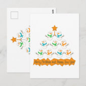 Weihnachtsbaumpyramide aus Weihnachtsschneemännern Postkarte (Vorne/Hinten)