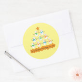 Weihnachtsbaumpyramide aus Weihnachtsschneemännern Runder Aufkleber (Umschlag)