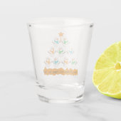 Weihnachtsbaumpyramide aus Weihnachtsschneemännern Schnapsglas (Rückseite)