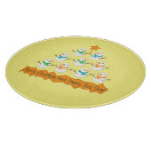 Weihnachtsbaumpyramide aus Weihnachtsschneemännern Schneidebrett (Ecke)