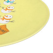 Weihnachtsbaumpyramide aus Weihnachtsschneemännern Schneidebrett (Ecke)