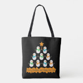 Weihnachtsbaumpyramide aus Weihnachtsschneemännern Tasche (Rückseite)