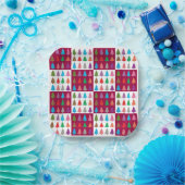Weihnachtsbaumquiltmuster Pappteller (Party)