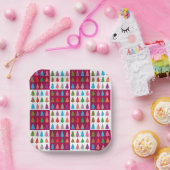 Weihnachtsbaumquiltmuster Pappteller (Party)