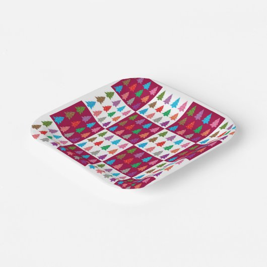 Weihnachtsbaumquiltmuster Pappteller (Gewinkelt)