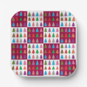 Weihnachtsbaumquiltmuster Pappteller (Vorderseite)